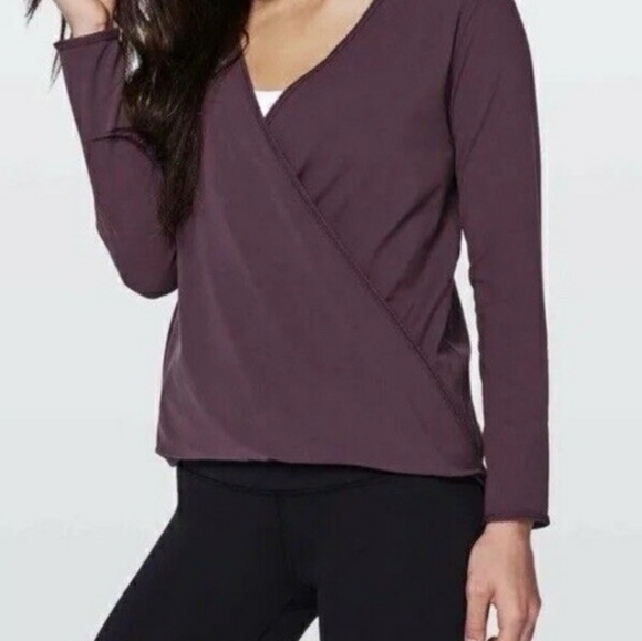 lululemon athletica Tops - Lululemon Full Freedom Long Sleeve Shirt. Purple. Draped. Scalloped Details. XL